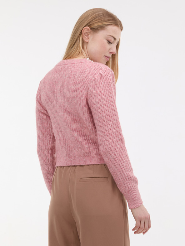 Orsay Svetloružový dámsky kardigán s aplikáciou ORSAY