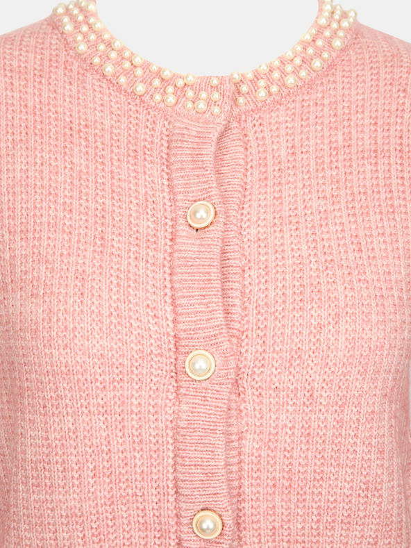 Orsay Svetloružový dámsky kardigán s aplikáciou ORSAY