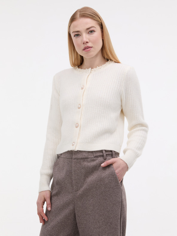 Orsay Krémový dámsky kardigán s aplikáciou ORSAY
