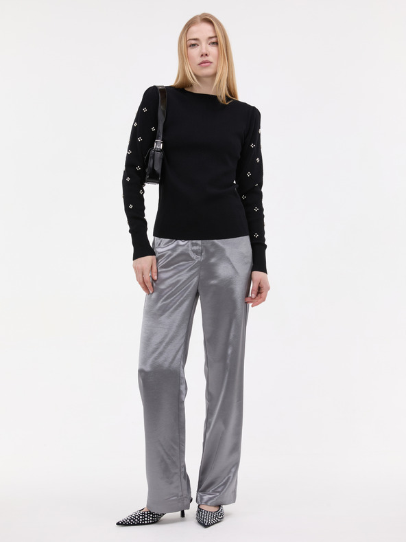 Orsay Čierny dámsky sveter s aplikáciou ORSAY