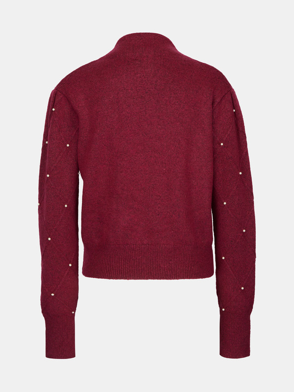 Orsay Vínový dámsky sveter s aplikáciou ORSAY