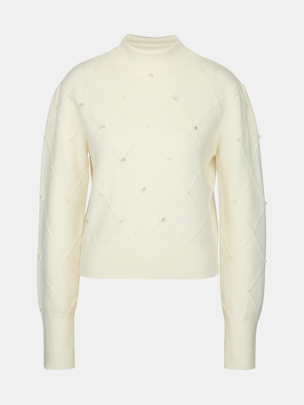 Orsay Krémový dámsky sveter s aplikáciou ORSAY