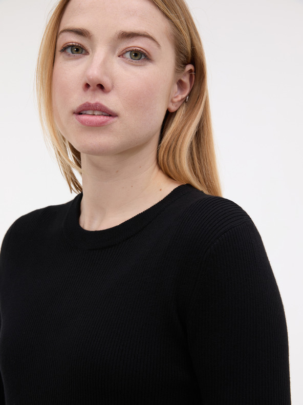 Orsay Čierne dámske šaty ku kolenám ORSAY