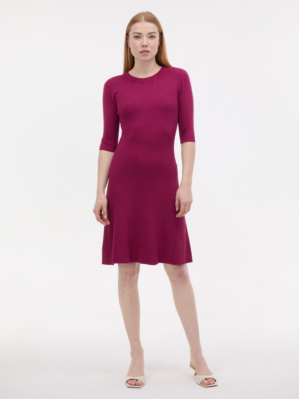 Orsay Vínové dámske šaty po kolená ORSAY