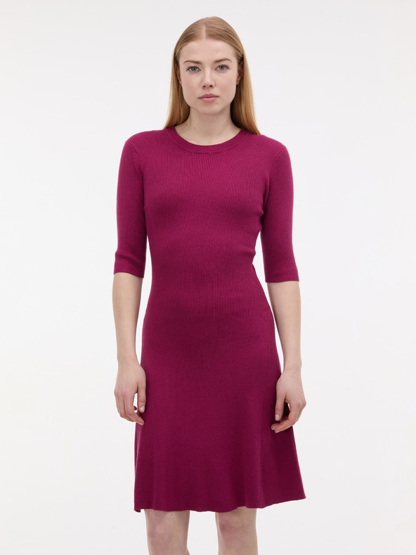 Orsay Vínové dámske šaty po kolená ORSAY