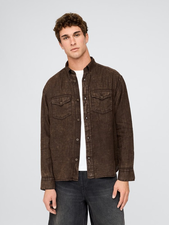 GAP Ľanová košeľa Classic Shirt GAP