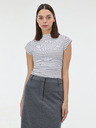 Orsay Biele pruhované dámske tričko s krátkym rukávom ORSAY