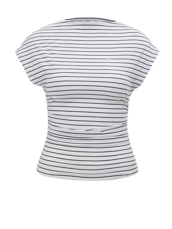 Orsay Biele pruhované dámske tričko s krátkym rukávom ORSAY