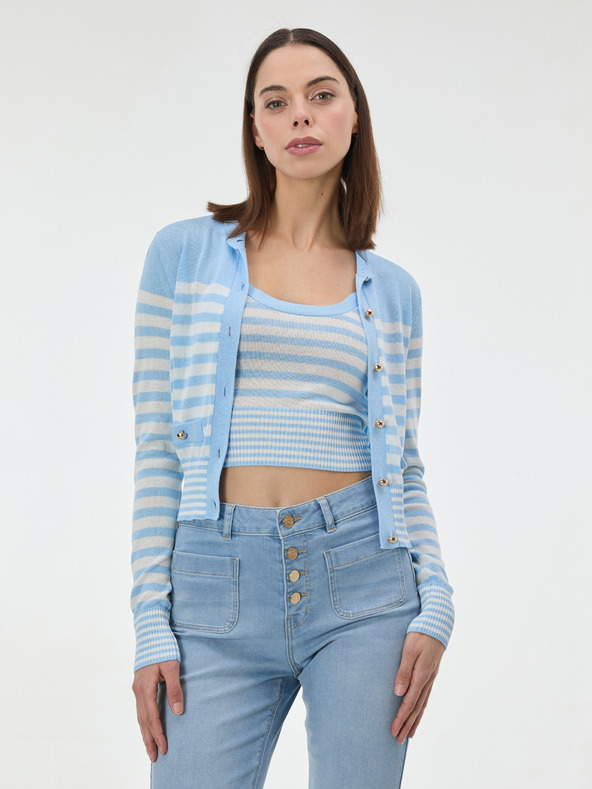 Orsay Svetlomodrý pruhovaný dámsky kardigan ORSAY
