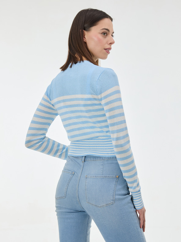 Orsay Svetlomodrý pruhovaný dámsky kardigan ORSAY