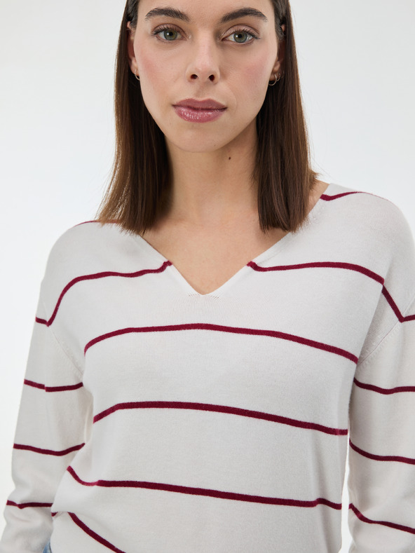 Orsay Červený pruhovaný dámsky sveter ORSAY