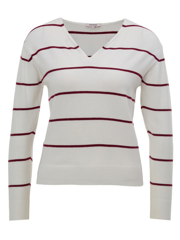 Orsay Červený pruhovaný dámsky sveter ORSAY