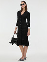 Orsay Čierne dámske úpletové midi šaty ORSAY