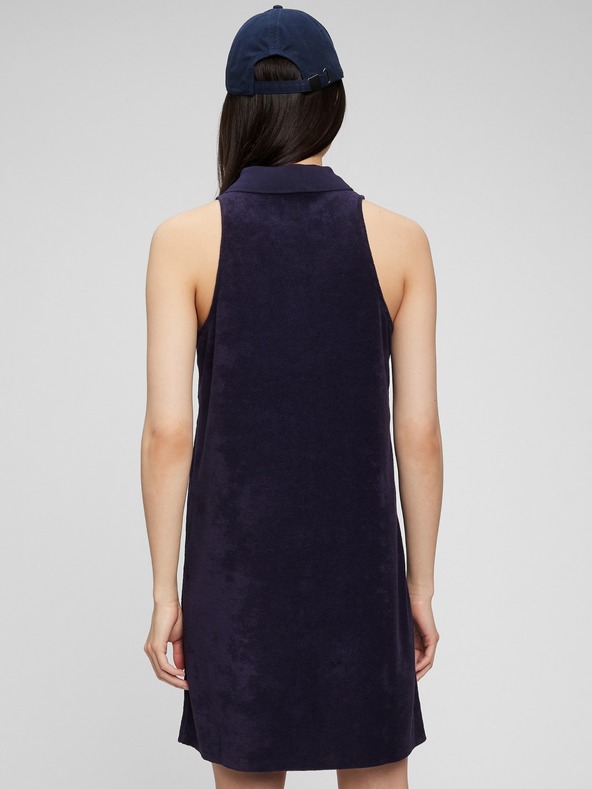 GAP Froté pruhované šaty s golierom GAP