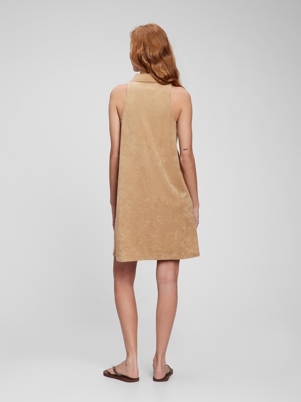 GAP Froté pruhované šaty s golierom GAP