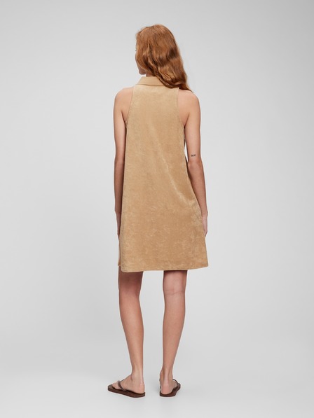 GAP Froté pruhované šaty s golierom GAP