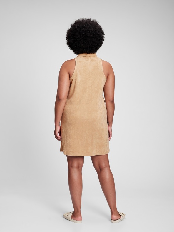 GAP Froté pruhované šaty s golierom GAP