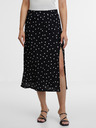 Orsay Čierna dámska bodkovaná sukňa ORSAY