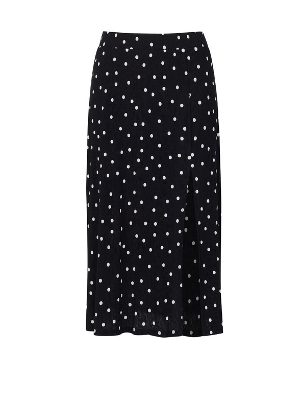 Orsay Čierna dámska bodkovaná sukňa ORSAY