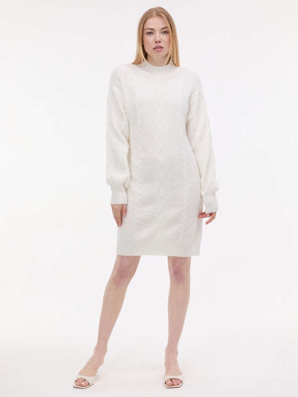 Orsay Krémové dámske svetrové šaty ORSAY