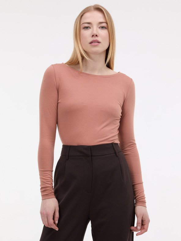 Orsay Svetlo hnedé dámske tričko s dlhým rukávom ORSAY