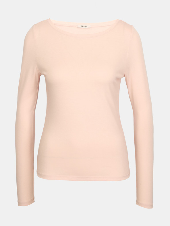Orsay Svetloružové dámske tričko s dlhým rukávom ORSAY
