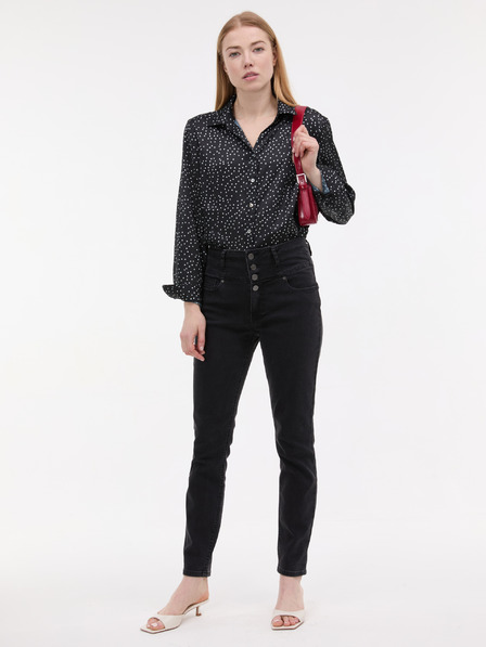 Orsay Čierna dámska vzorovaná blúzka ORSAY