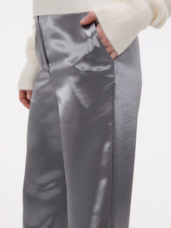 Orsay Strieborné saténové dámske nohavice ORSAY