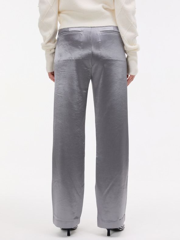 Orsay Strieborné saténové dámske nohavice ORSAY