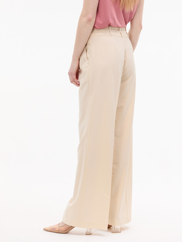 Orsay Krémové dámske široké nohavice s prúžkom ORSAY