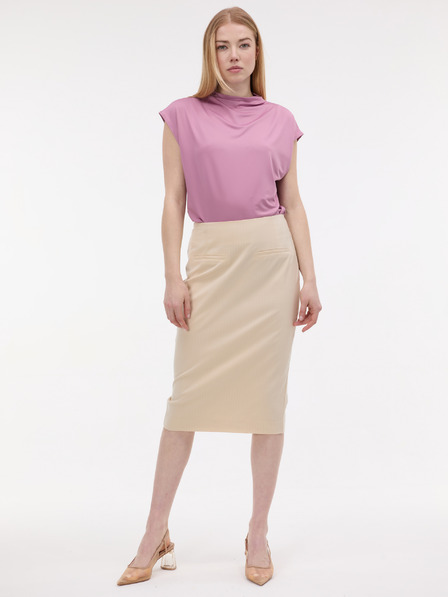 Orsay Krémová dámska puzdrová sukňa s prúžkom ORSAY