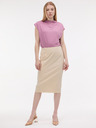 Orsay Krémová dámska puzdrová sukňa s prúžkom ORSAY
