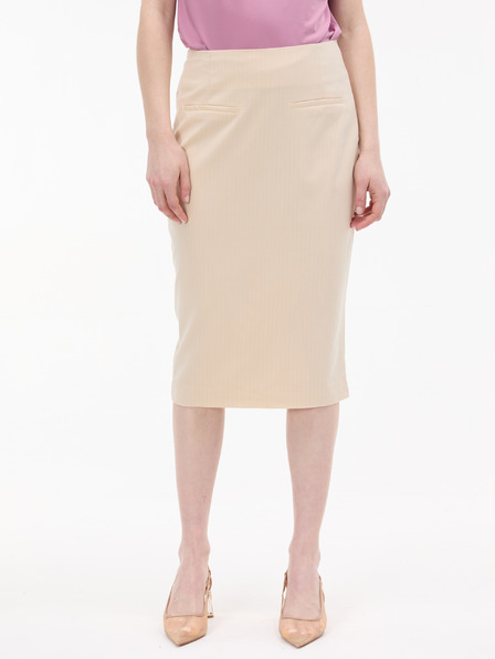 Orsay Krémová dámska puzdrová sukňa s prúžkom ORSAY