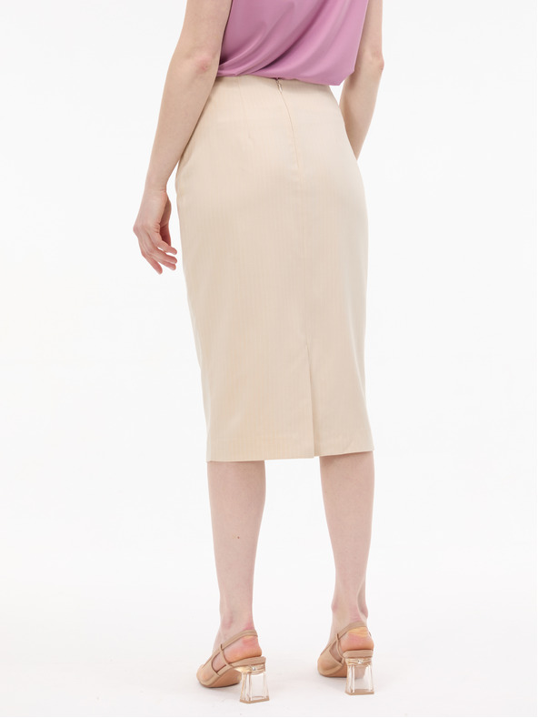 Orsay Krémová dámska puzdrová sukňa s prúžkom ORSAY