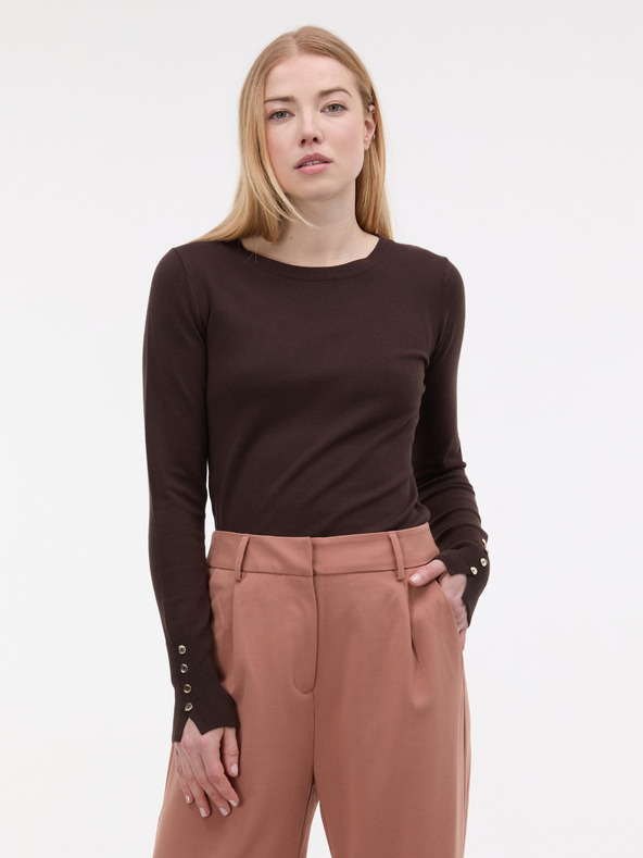 Orsay Tmavohnedý dámsky sveter ORSAY