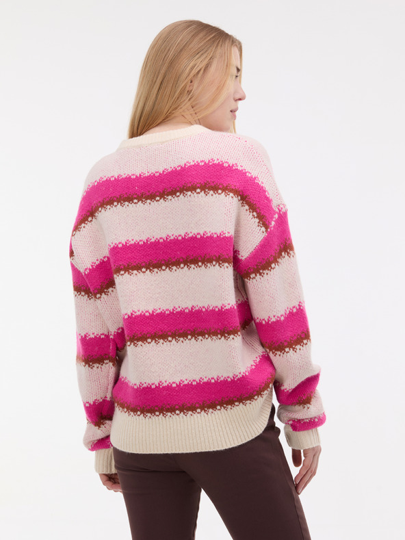 Orsay Ružový dámsky pruhovaný sveter ORSAY