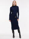 Orsay Tmavomodré dámske midi šaty s opaskom ORSAY