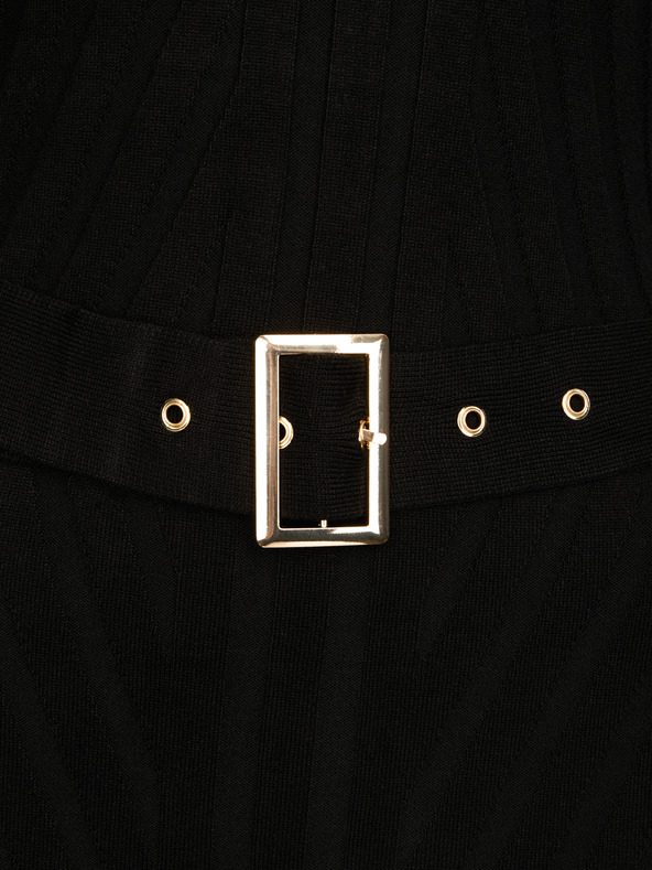 Orsay Čierne dámske midi šaty s opaskom ORSAY