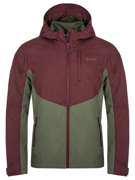 Kilpi Khaki a bordová pánska outdoorová bunda Kilpi SONNA-M