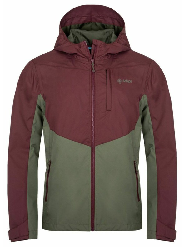 Kilpi Khaki a bordová pánska outdoorová bunda Kilpi SONNA-M