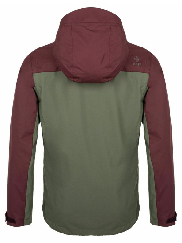Kilpi Khaki a bordová pánska outdoorová bunda Kilpi SONNA-M