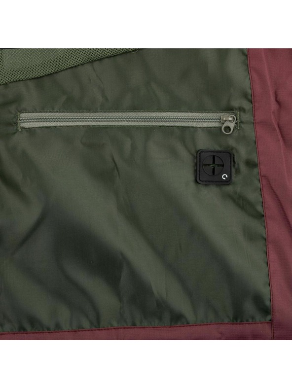 Kilpi Khaki a bordová pánska outdoorová bunda Kilpi SONNA-M