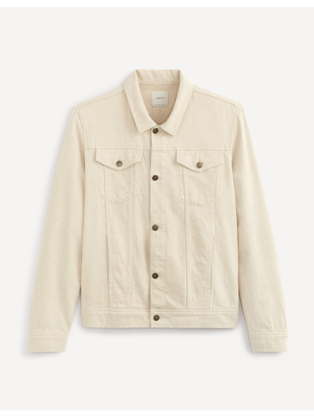 Celio Krémová džínsová bunda Celio Arucha