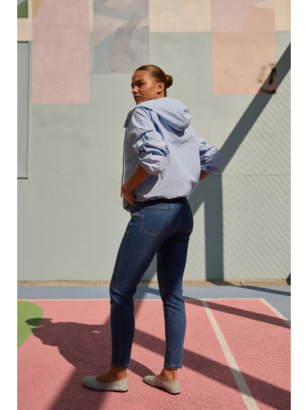 Moodo Bunda s kapucňou svetlo modrá Moodo