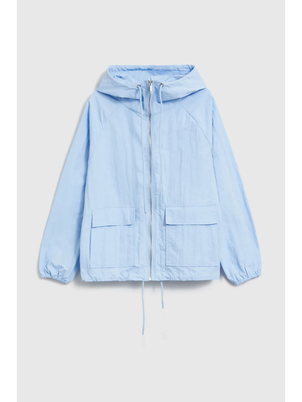Moodo Bunda s kapucňou svetlo modrá Moodo