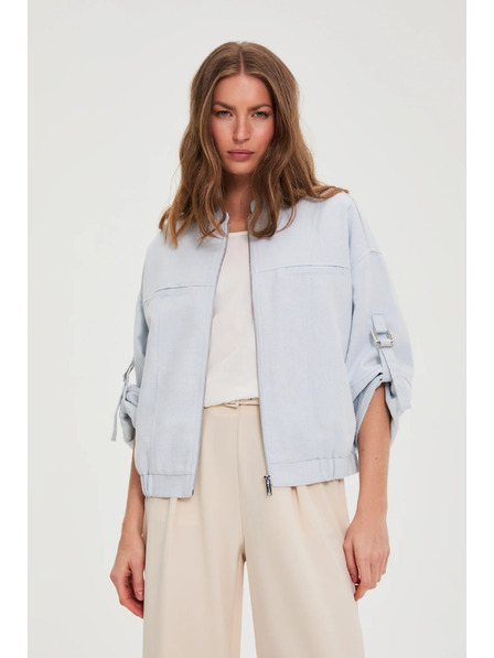 Moodo Bunda so zvinutými rukávmi svetlo modrá Moodo