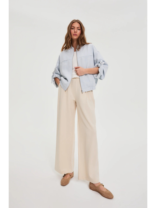 Moodo Bunda so zvinutými rukávmi svetlo modrá Moodo