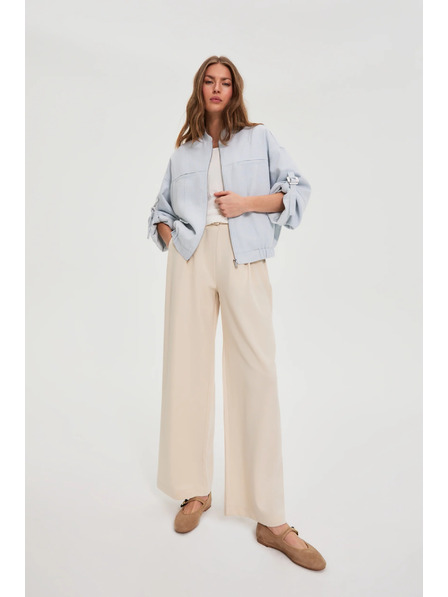 Moodo Bunda so zvinutými rukávmi svetlo modrá Moodo