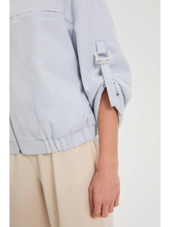 Moodo Bunda so zvinutými rukávmi svetlo modrá Moodo