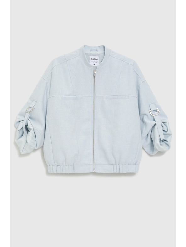 Moodo Bunda so zvinutými rukávmi svetlo modrá Moodo